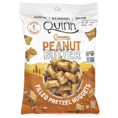 Quinn Snacks  Filled Pretzel Nuggets  Creamy Peanut Butter   7 oz (198 g)