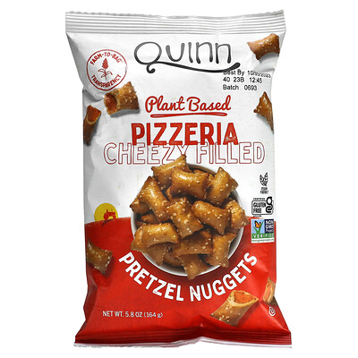 

Quinn Popcorn, Pretzel Nuggets, Plant Based, Pizzeria Cheezy Filled, 5.8 oz (164 g)