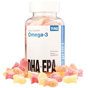Купить T.RQ, Omega-3, DHA + EPA, Lemon, Orange, Strawberry, 60 Gummies  на IHerb