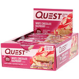 Quest Nutrition, Белковый батончик Quest, белый шоколад с малиной, 12 батончиков, 2,12 унц. (60 г) каждый отзывы
