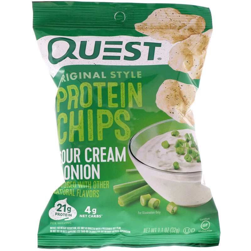 Quest Nutrition, Original Style Protein Chips, Sour Cream & Onion, 8