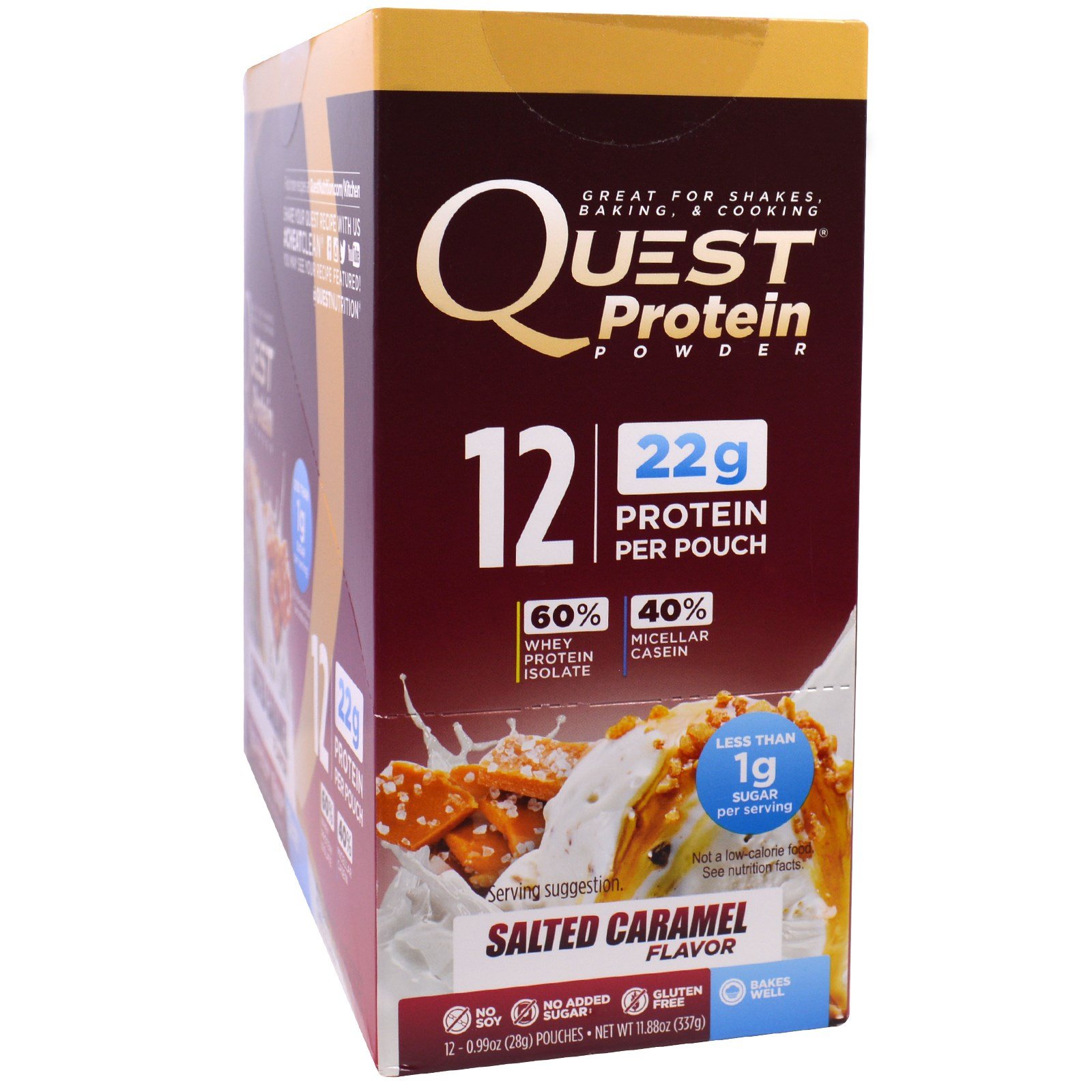 Quest Nutrition Protein Powder Salted Caramel 12 Pouches 0 99 Oz 28 G Each Iherb