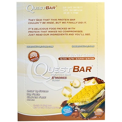 Quest Nutrition Protein Bar, S'mores Flavor, 12 Bars, 2.12 (60 g) Each