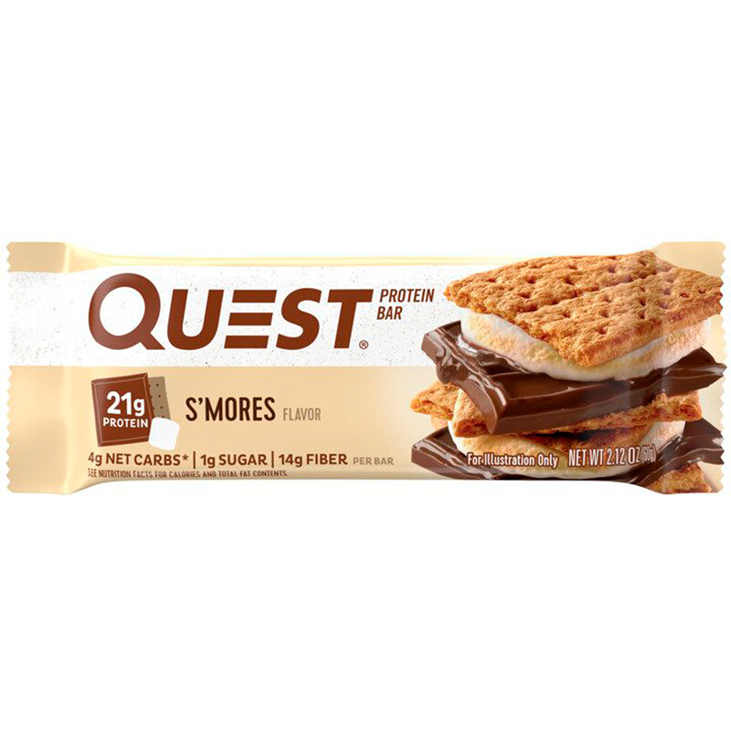 Quest Nutrition, Protein Bar, S'mores, 12 Bars, 2.12 (60 g) Each iHerb