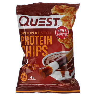 Quest Nutrition Original Style Protein Chips, BBQ, 12 Pack, 1.1 oz (32 g) Each