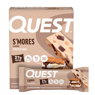 Quest Nutrition, 蛋白棒，S'Mores，4 根，每根 2.12 盎司（60 克）
