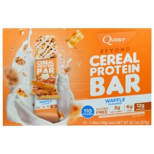 Отзывы о Квэст Нутритион, Beyond Cereal Protein Bar, Waffle, 15 Bars, 1.34 oz (38 g) Each