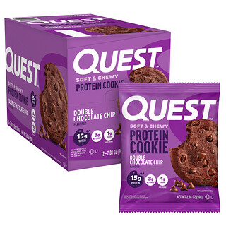 Quest Nutrition, Proteínová sušienka, dvojitá čokoládová lupienka, 12 sušienok, každá po 59 g