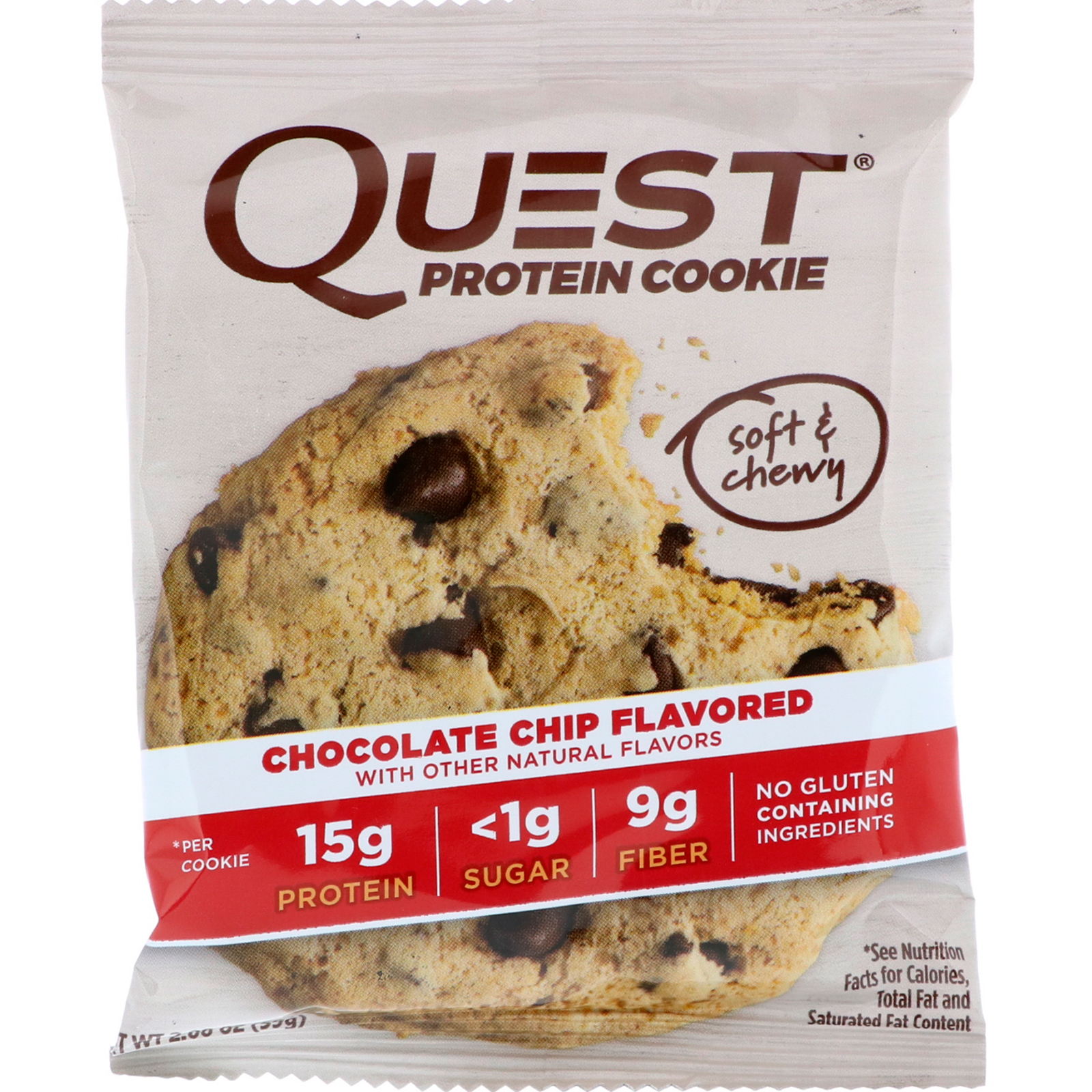 Quest Nutrition, プロテインクッキー、チョコレートチップ、12パック、各2.08 oz (59 g) - iHerb