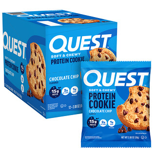 Quest Nutrition, Galleta proteica, Chips de chocolate, 12 galletas, 59 g (2,08 oz) cada una