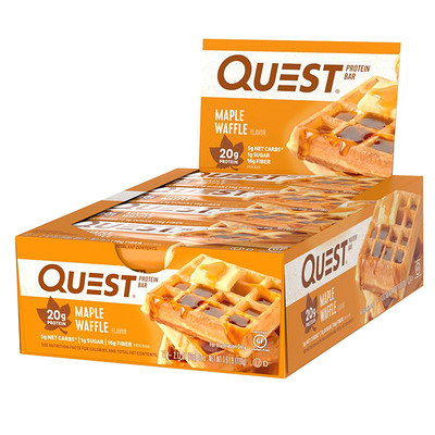Quest Nutrition Protein Bar, вафли с кленовым сиропом, 12 батончиков, 2,12 унции (60 г)