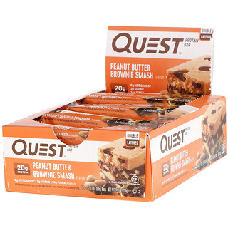 Quest Nutrition, Protein Bar, Peanut Butter Brownie Smash, 12 Bars, 2.12 oz (60 g ) Each