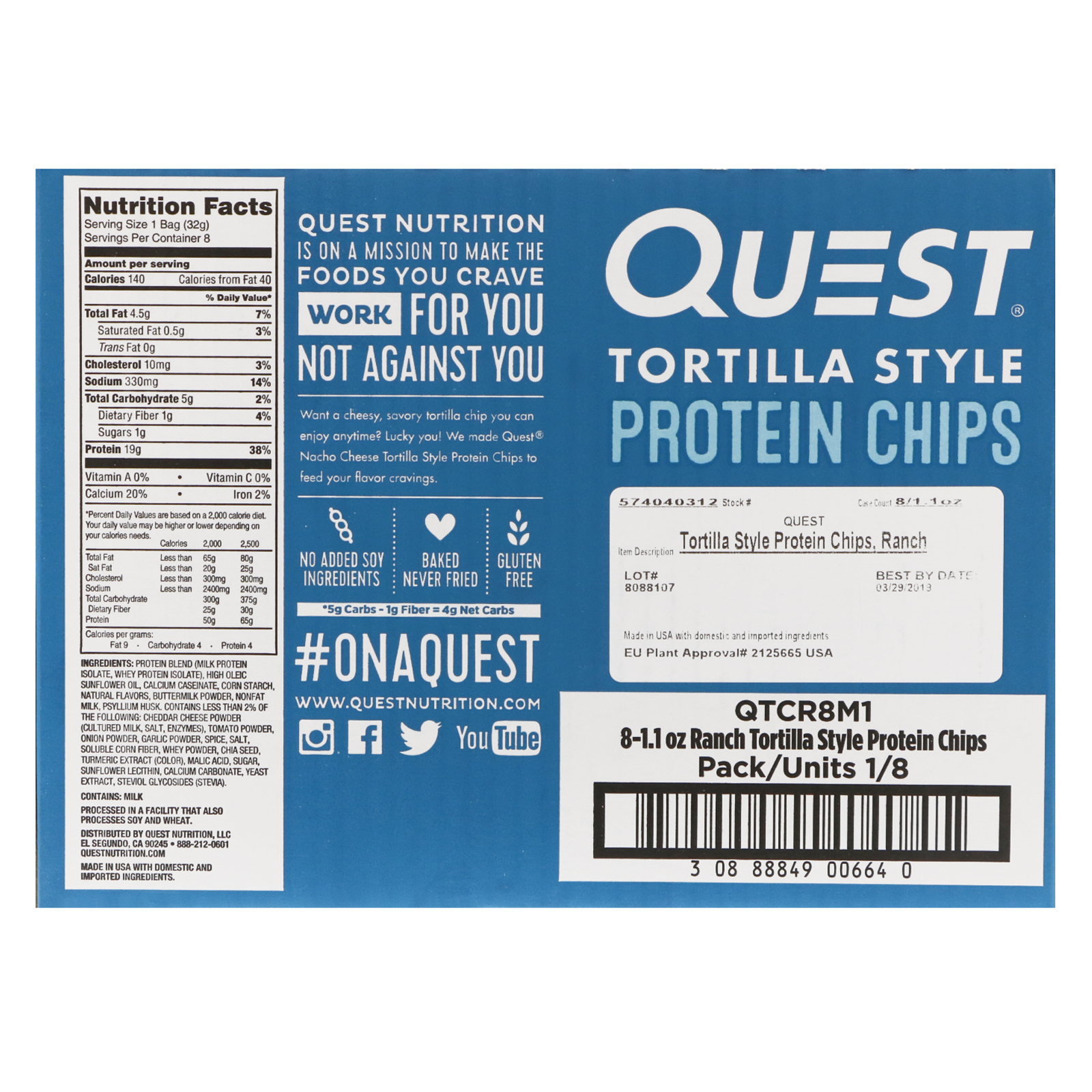 Quest Ranch Chips Nutrition Facts Bios Pics