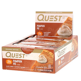 Quest Nutrition, Протеиновые батончики, со вкусом тыквенного пирога, 12 батончиков по 60 г