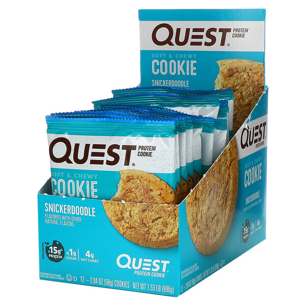 Quest Nutrition, Protein Cookie, Snickerdoodle, 12 Cookies, 2.04 oz (58 g) Each