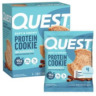 Quest Nutrition, Proteínová sušienka, Snickerdoodle, 4 sušienky, každá po 58 g