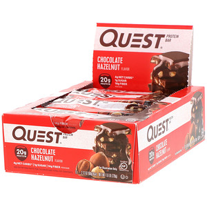 Отзывы о Квэст Нутритион, Protein Bar, Chocolate Hazelnut, 12 Bars, 2.1 oz (60 g) Each
