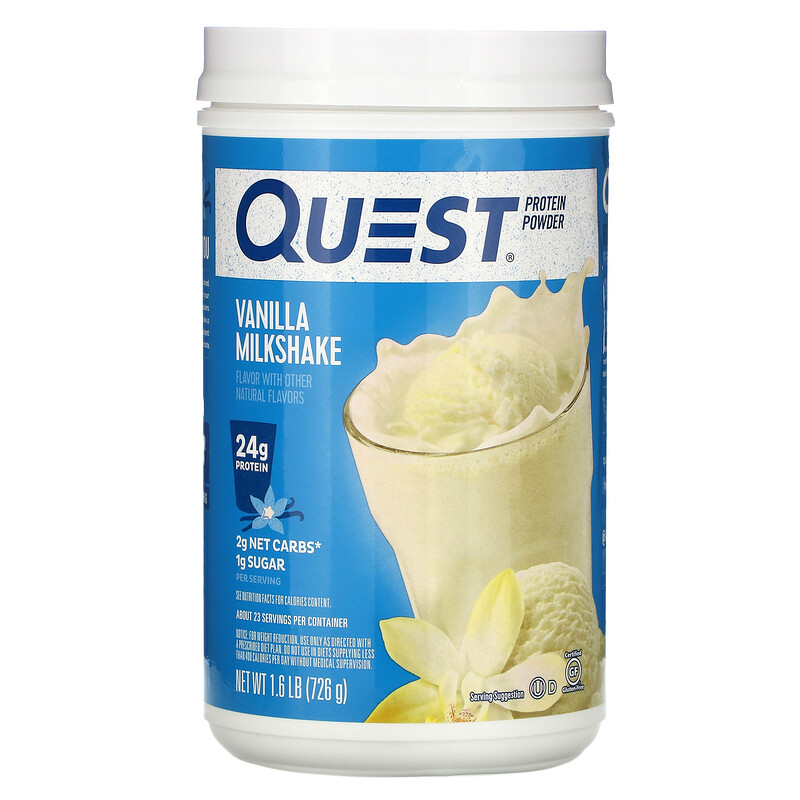 Quest Nutrition, Protein Powder, Vanilla Milkshake, 1.6 lb (726 g) - iHerb