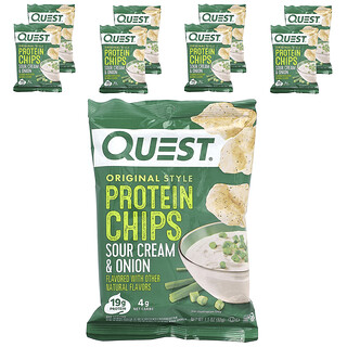 Quest Nutrition, Orijinal Stil Protein Cipsleri, Ekşi Krema ve Soğan, 8 Poşet, Her Biri 1,1 oz (32 gr)