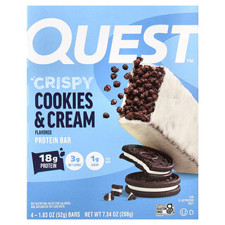 Quest Nutrition, Barrita proteica, Galletas y crema, 4 barritas, 52 g (1.83 oz) cada una