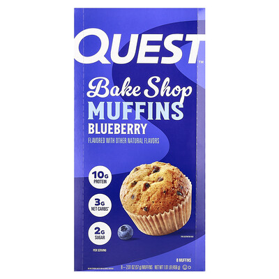 Quest Nutrition Bake Shop Muffins Blueberry 8 Muffins 2.01 oz (57 g) Each