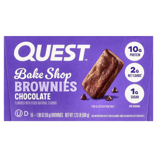 Quest Nutrition, Bake Shop Brownies, Schokolade, 10 Brownies, je 56 g (1,98 oz.).