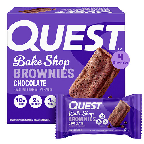 Quest Nutrition, Bake Shop Brownies, Schokolade, 4 Brownies, je 56 g (1,98 oz.).