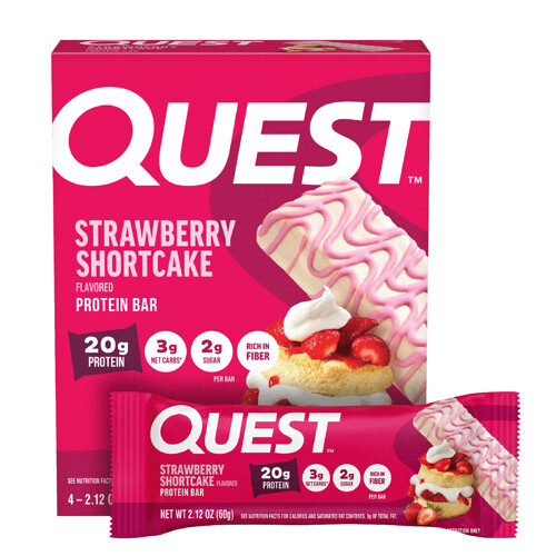 Quest Nutrition, Protein Bar, Proteinriegel, Erdbeer-Shortcake, 4 Riegel, je 60 g (2,12 oz.).