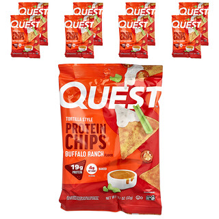 Quest Nutrition, Eiwitchips in tortillastijl, Buffalo Ranch, 8 zakjes, 32 g per stuk