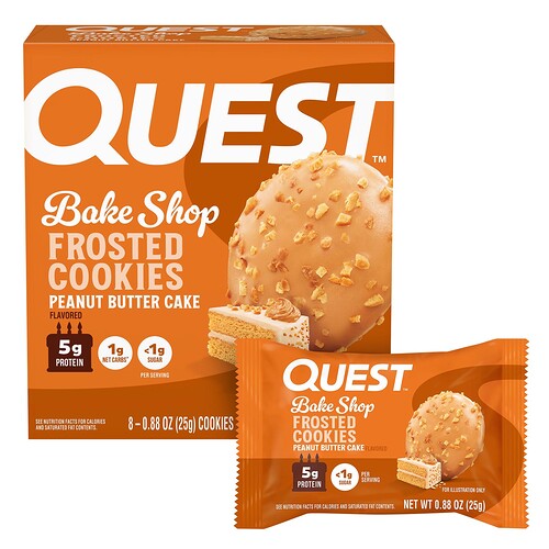 Quest Nutrition, Bake Shop, Frosted Cookies, Erdnussbutter-Kuchen, 8 Kekse, je 25 g