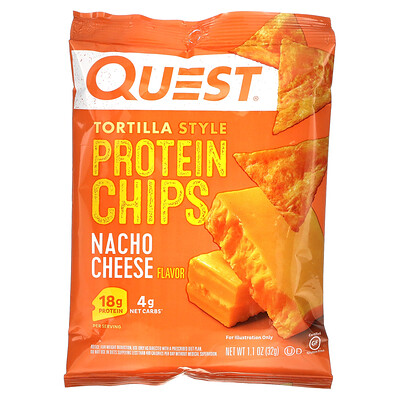 Quest Nutrition протеиновые чипсы а-ля тортилья, со вкусом сыра для начос, 12пачек, 32г (1,1унции) каждый