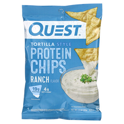 Quest Nutrition протеиновые чипсы в стиле тортильи, вкус сыра, фермерский вкус, 12пакетиков, 32г (1,1унции)