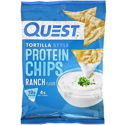 Купить Quest Nutrition протеиновые чипсы а-ля тортилья, со вкусом соуса ранч, 32 г (1, 1 унции)