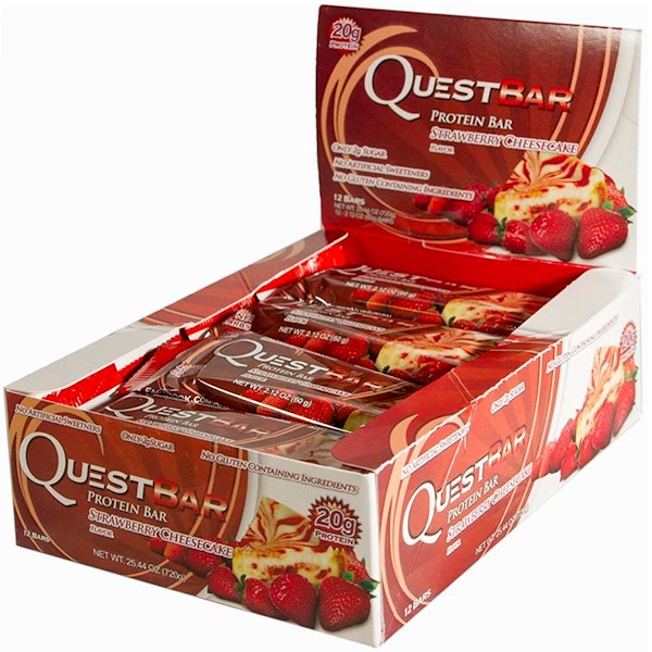Quest Nutrition, Protein Bar, Strawberry Cheesecake, 12 Bars, 2.12 oz