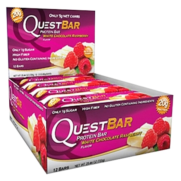 Quest Nutrition, Quest Protein Bar, White Chocolate Raspberry, 12 Bars, 2.12 oz (60 g) Each iHerb