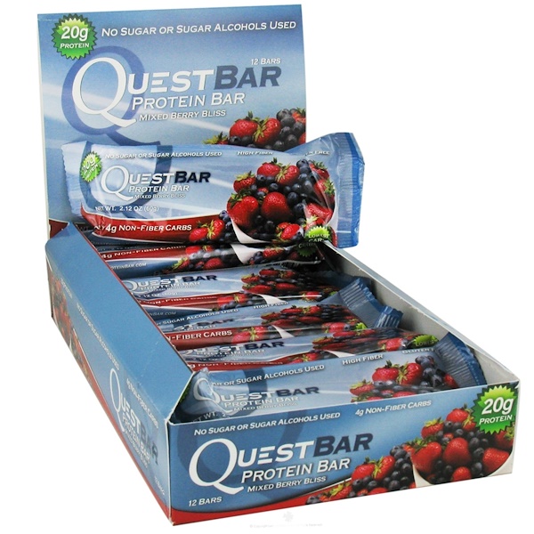 Quest Nutrition, Protein Bar, Mixed Berry Bliss, 12 Bars, 2.12 oz (60 g