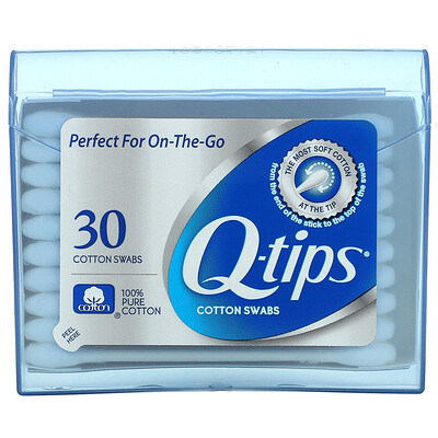 Q-tips Cotton Swabs On-The-Go 30 Swabs