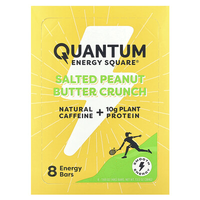 Quantum Energy Square  Salted Peanut Butter Crunch  8 Energy Bars  1.69 oz (48 g) Each