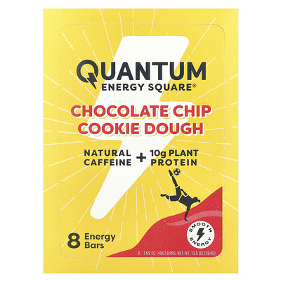 Quantum Energy Square  Energy Square®  Chocolate Chip Cookie Dough  8 Bars  1.69 oz (48 g) Each