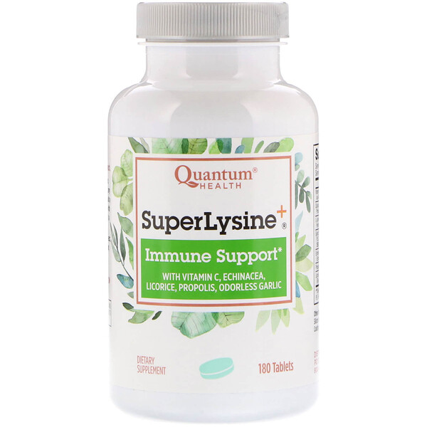 Quantum Health, スーパーリシン+、免疫サポート、180錠