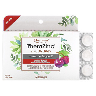 Quantum Health, TheraZinc，機體抵抗支援，櫻桃味，24 個錠劑