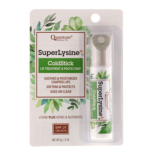 Quantum Health, Super Lysine+, ColdStick, Lip Treatment & Protectant, SPF 21, .17 oz (5 g)