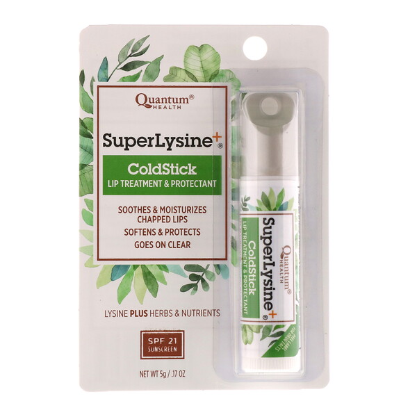 Quantum Health‏, Super Lysine+, ColdStick, Lip Treatment & Protectant, SPF 21, .17 oz (5 g)