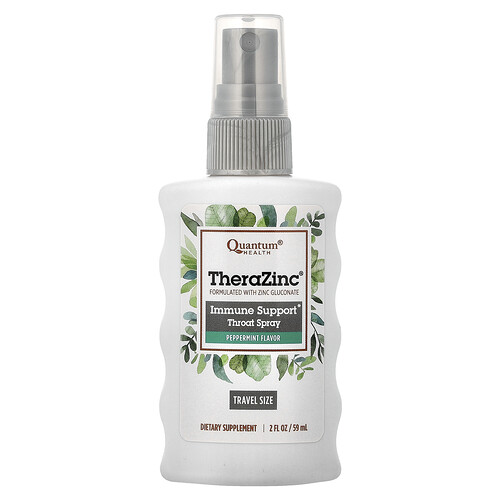 Quantum Health, TheraZinc®, Immune Support Throat Spray, Peppermint, 2 fl oz (59 ml)