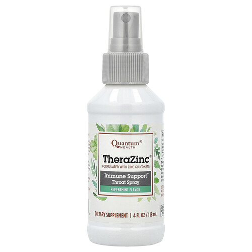 Quantum Health TheraZinc®, Immune Support Throat Spray, Peppermint, 7.4 mg, 4 fl oz (118 ml)