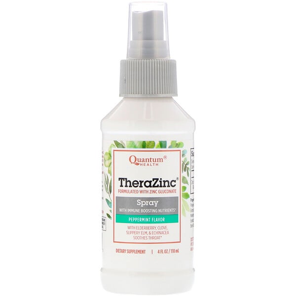 TheraZinc Spray with Immune Boosting Nutrients, Peppermint Flavor, 4 fl oz (118 ml)