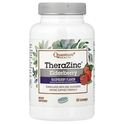 Quantum Health TheraZinc®, Elderberry, Raspberry, 60 Lozenges