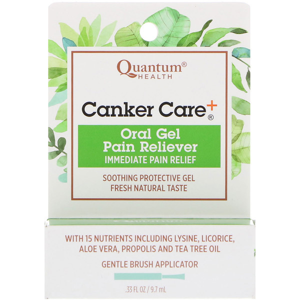 Quantum Health‏, Canker Care+, Oral Gel Pain Reliever, .33 fl oz (9.7 ml)