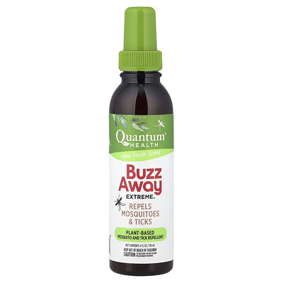 Product Image for Quantum Health, Buzz Away Extreme , Repels Mosquitoes & Ticks, Fresh, 4 fl oz (118 ml)