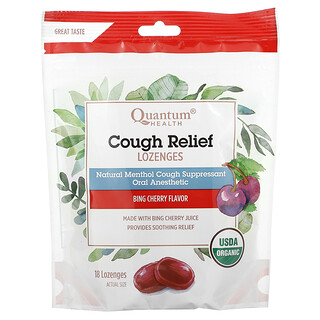 Quantum Health, 咳嗽缓解，含片，樱桃味，18片